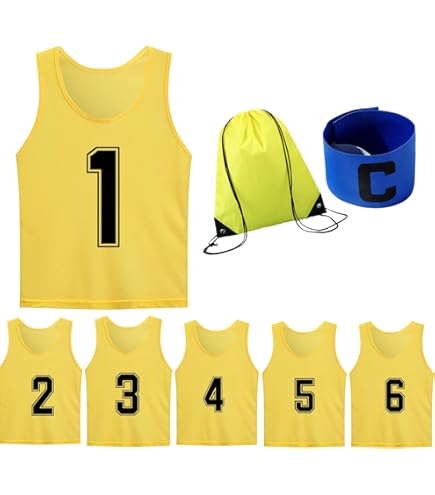 PENALTY(ペナルティ) ジュニア 番号入 10枚セット ビブス Amazon.co.jp: ビブスJR番号入10枚セット Fイエロー : スポーツ